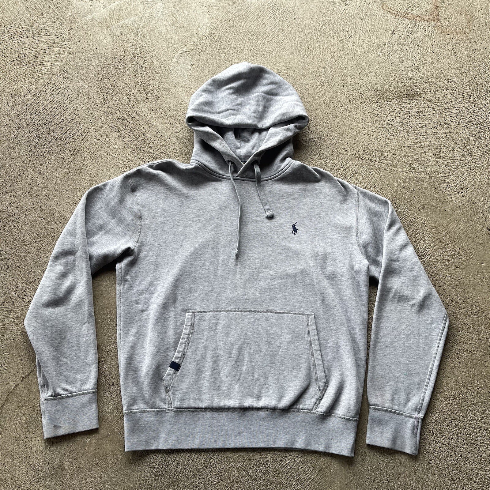 Polo Ralph Lauren felpa con cappuccio uomo grigio medio maglione performance pony basic preppy