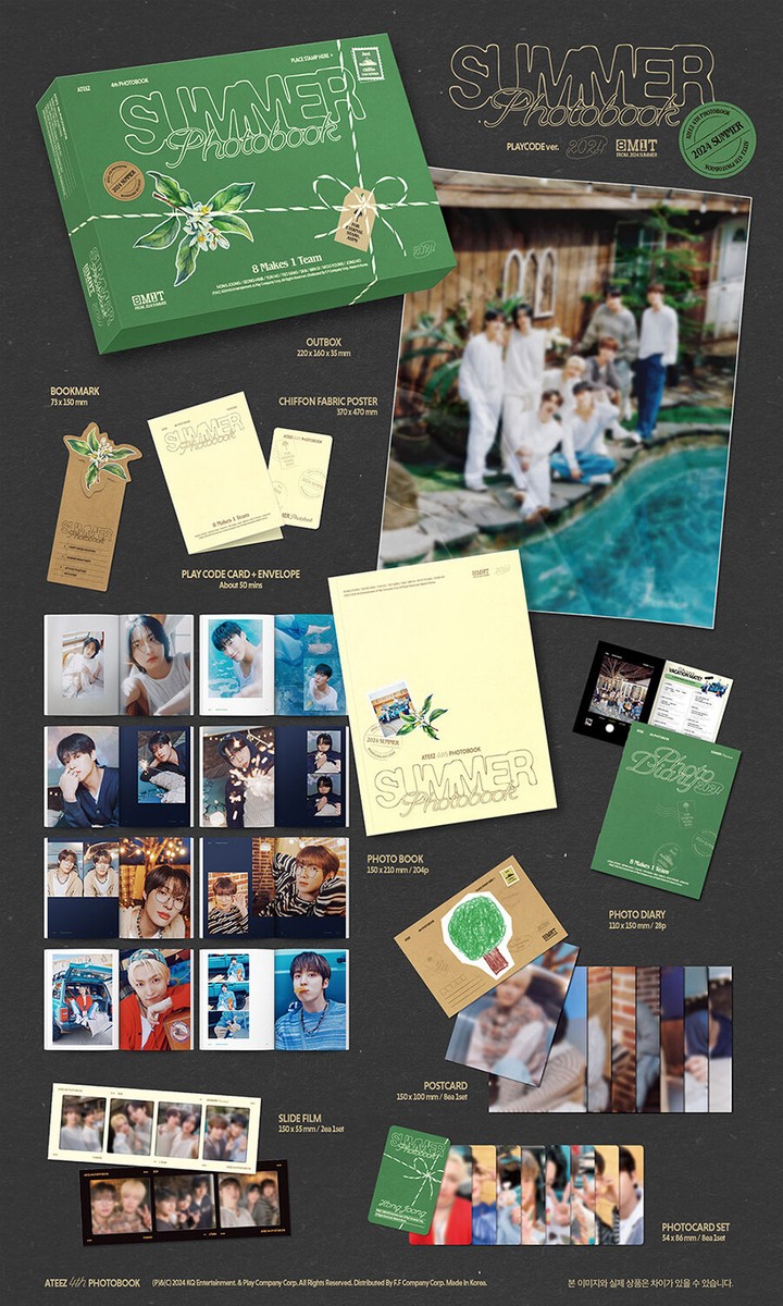 ATEEZ 2024 SUMMER PHOTO BOOK [DVD/PLAY CODE] / Book+Diary+Poster+2
