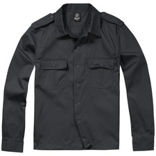 Brandit US Shirt 1/1 Work Security Army Gear Uniform Mens Long Sleeved Black