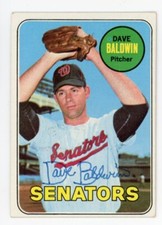 SIGNED BASEBALL CARD AUTO TOPPS 1969 DAVE BALDWIN WASHINGTON SENATORS #132