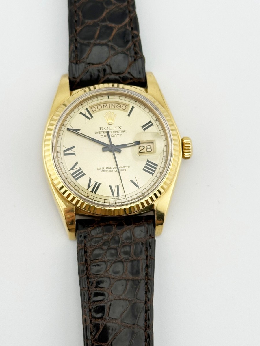 Rolex Day Date President 1803 Buckley Dial 18K Yellow Gold Leather