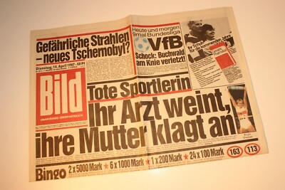 BILDzeitung 14.04.1987 April 14.4.1987 Geschenk 33. 34. 35. 36. 37. Geburtstag