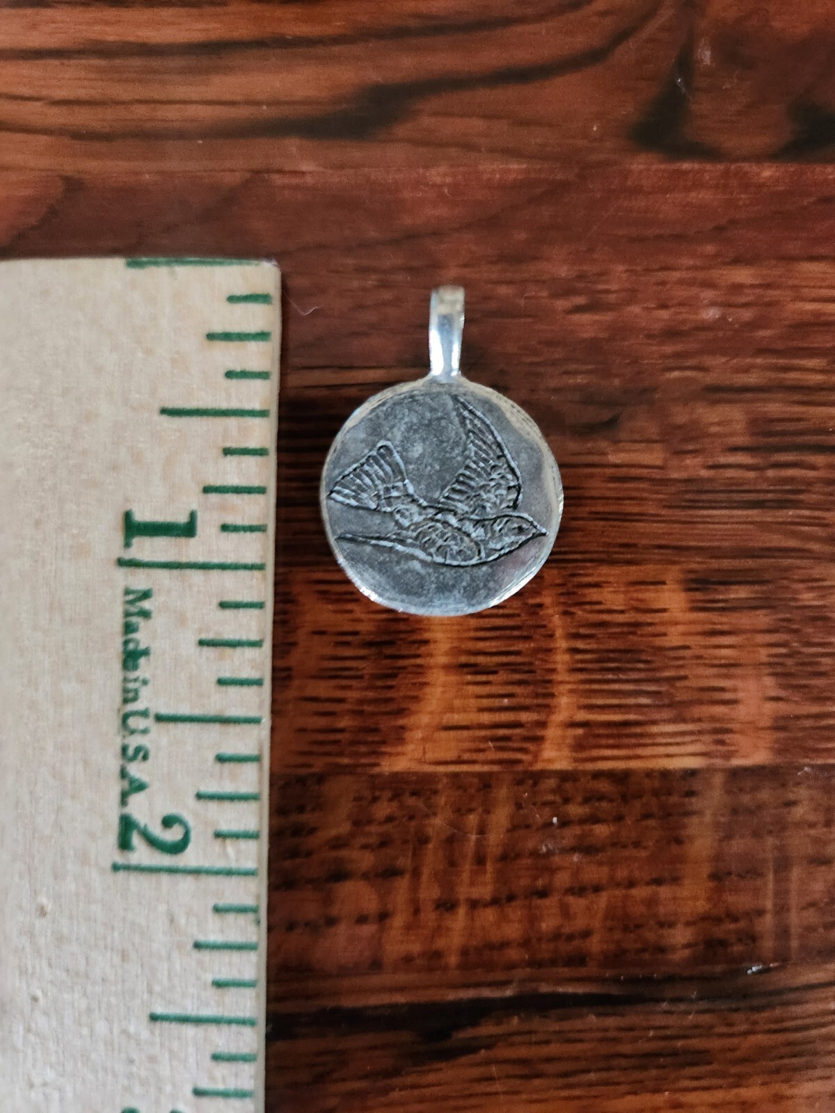 Vintage Jewel Kade Pendant Flying Bird Round Silverto… Gem