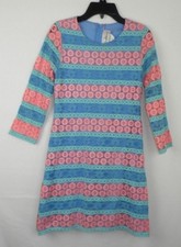 Rare Edition Dress Kid's/ Girl's Size 16 Pink  Blue 3/4 Sleeve Above Knee EUC