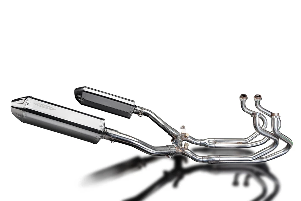 Honda ST1300 Pan European ABS Full Exhaust 4-2 13" Tri-Oval Stainless Mufflers - Image 2 of 4