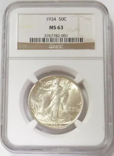 1934 USA WALKING LIBERTY HALF DOLLAR 50C NGC MINT STATE 63