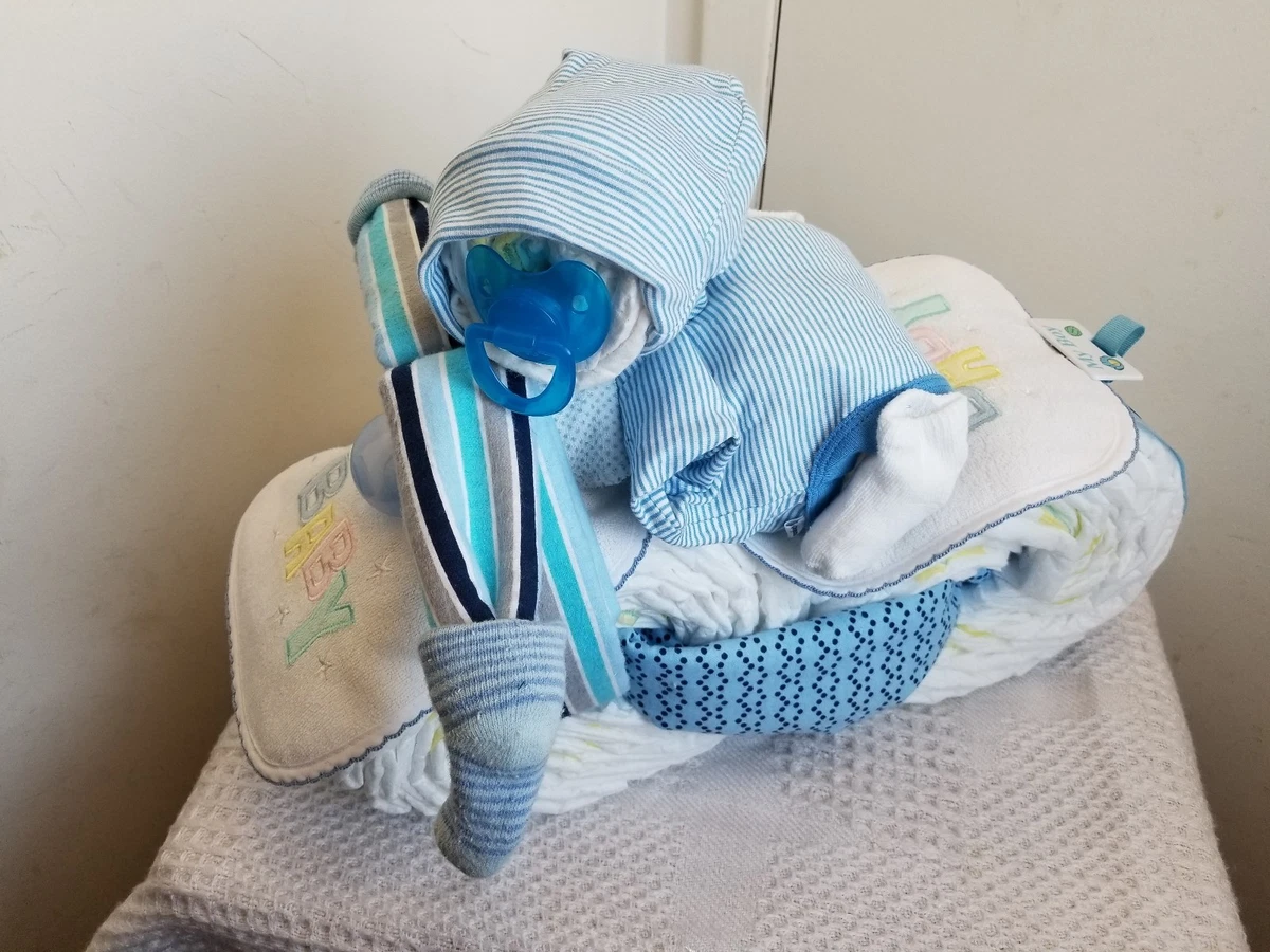 Biker Baby Motorcycle Diaper Cake Baby Shower Centerpiece Gift Set Girl Boy