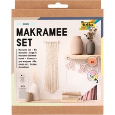 Folia 23719 - Boho Macrame Set, 10 Pieces, Yarn Natural Beige , Yarn Rose , Wo
