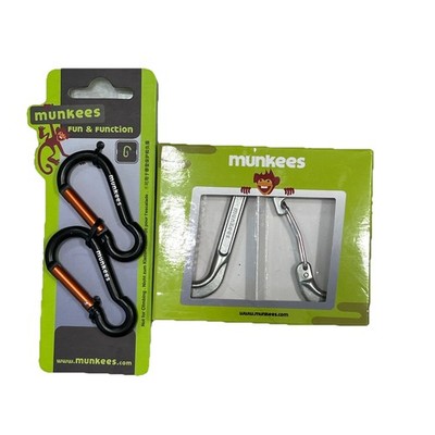 Munkees Carabiner Key Chain & D-ring.  2 Inches And 2.95 inches.