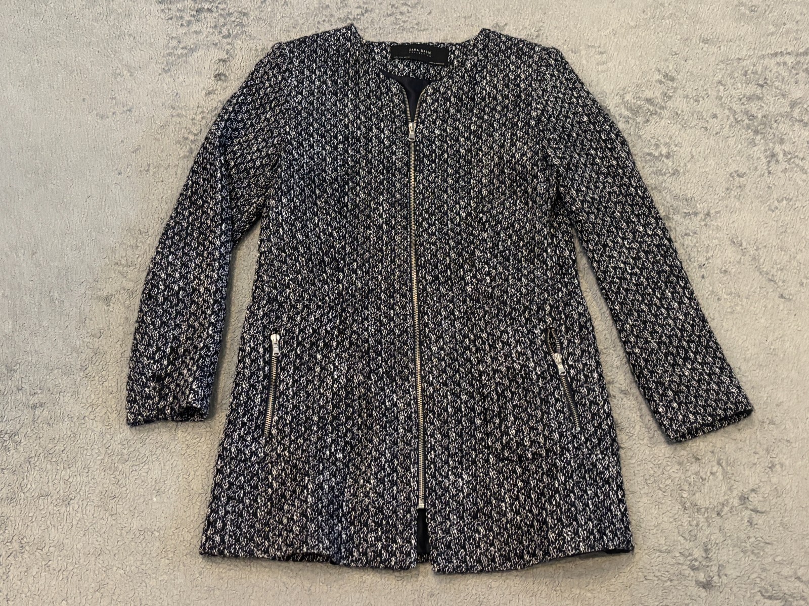 ZARA Basic Collection Jacket Womens Large Navy Bl… - image 1