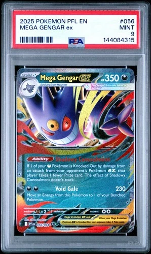 2025 POKEMON PFL EN-PHANTASMAL FLAMES #056 MEGA GENGAR EX PSA 9