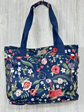 Ju-Ju-Be Diaper Satchel Tote Midnight Posy Double Handle Changing Pad Insulated