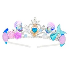 Mermaid Crown for Girls Mermaid Headband for Little Mermaid Party Blue
