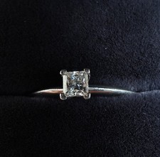 Tiffany & Co. Diamond Ring -0.25ct Princess Cut, platinum ring 950