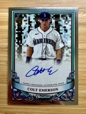 2024 Bowman Sterling Prospect Autograph - Colt Emerson #PA-CE (AU, RC) Mariners