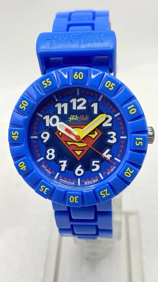 3 Смешанные цвета заполнить Flak на образец Kids обучения часы.34 мм все работы SWISS MADE - Изображение 3 из 4