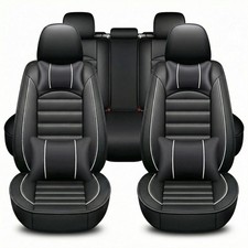 Fits Ford 5 Seats Pu Leather Seat Covers Full Set Waterproof Front Rear Black Fits Ford 5 Seats Pu Leather Seat Covers Full Set Waterproof Front Rear Black