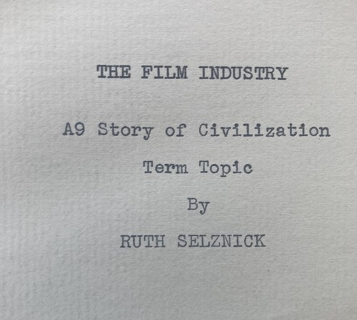 Hausarbeit von 1936 von Ruth Selznick, David Selznick Nichte "Die Filmindustrie - Bild 8 von 9