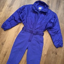 Vintage 80s Ski Suit One Piece Nils Snowsuit Womens 12 Snow Bib Fitted Apres USA