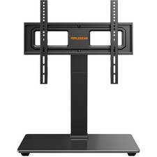 Perlegear Universal Swivel TV Stand Base for 32  70 inch TVs, Height Adjustable T