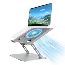 Laptop Cooling Stand with Fan and One Key Switch - Ergonomic Adjustable Heigh...