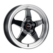 Weld Racing Wheels Ventura Drag 17x10 +38 Gloss Black Milled 5x127 5x5 (QTY 1)