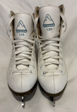 Glacier 120 Ice Skates White Girls Size 2 Blade 8 1/3 Excellent Condition