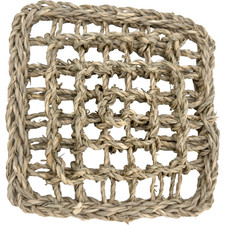 5805 Chunky Seagrass Shred Mat 6 Inch - Handwoven natural chewable bird foot toy