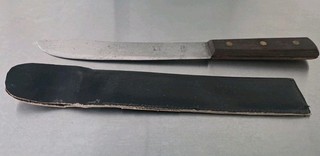 Vintage 40s 8" Blade EL TORO Thin Carbon Butcher Knife Made In GERMANY w/Sheath
