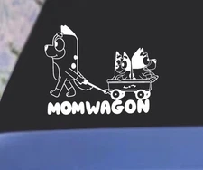 MOM WAGON DAD WAGON BLUEY WINDOW DECAL WATERPROOF VINYL DECAL STICKER