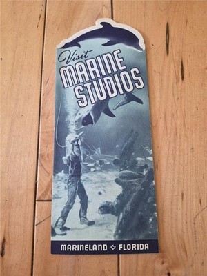 VINTAGE 1950S VISIT MARINE STUDIOS MARINELAND FLORIDA TRAVEL BROCHURE DOLPHINS