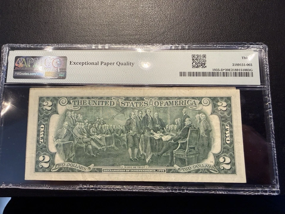 1976 $2 Federal Reserve Note Cleveland PMG 30 Very Fine  #D00350307* - Star - Image 2 of 2
