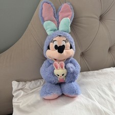 Disney Store Authentic Minnie Mouse Easter Bunny Purple Costume Plush Toy