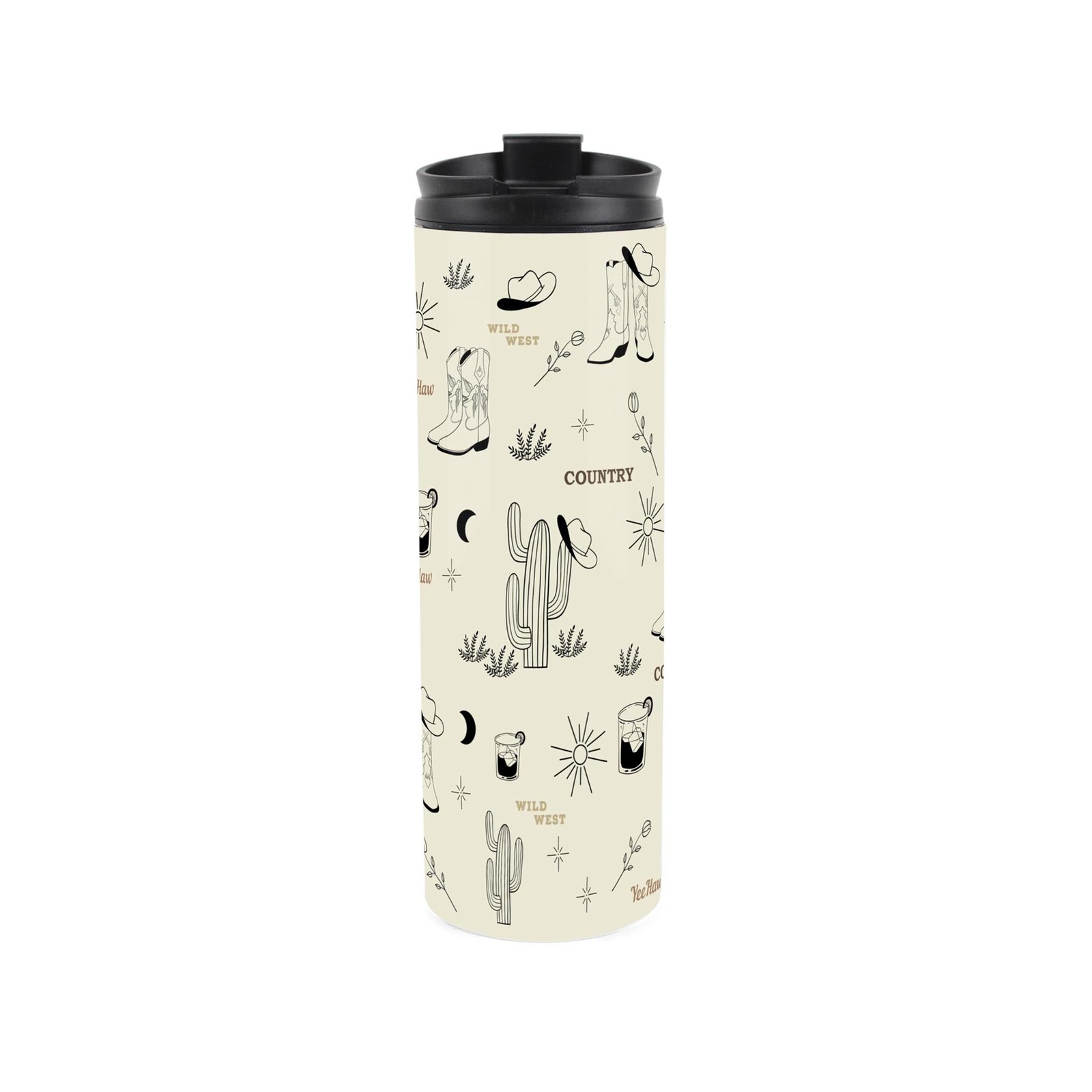 Wild West Country Travel Stainless Steel Flask - Travel Mug for Country Lovers