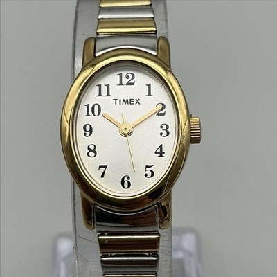 Timex Cavatina Womens Watch 18mm Two Tone Expansion Band T2M570 New Battery