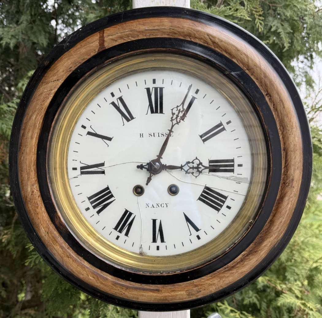 Antique C 1870 Jean Vincenti 15" French Gallery Wall Clock - SEE VIDEO - RARITY