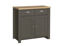 Highgate 2 & 3 Door 2 Drawer Sideboard &ndash; Dark Grey & Oak Effect Living Room