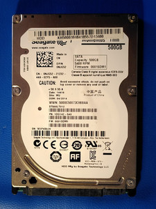 2.5 inch SATA HDD | 500GB | SATA II | SEAGATE Momentus Thin | ST500LT012