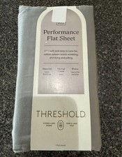 Threshold 400 TC Cotton Sateen Performance Full Flat Sheet Only Gray