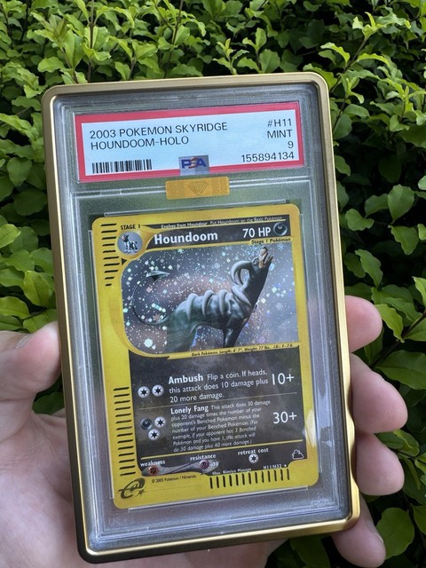 2003 Pokemon Skyridge Houndoom-Holo H11 PSA 9 MBA Gold Diamond! SWIRL! POP 3!