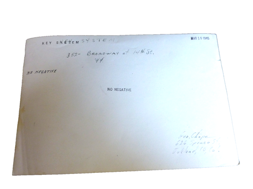 VINTAGE VRAI SYSTÈME PHOTOKEY OAKLAND CA TRAIN N° 352 BROADWAY AU 14E ST 1945 - Photo 2/2