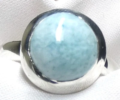 💙Ring Larimar 925 Silber Gr. 56 (17,8) bis 58 (18,4) offen runder 💙  neu💙 - Bild 1 von 4