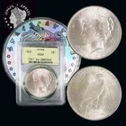 1922 Peace Dollar PCGS MS 64 Old Yellow Label FLASHY