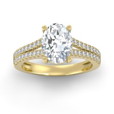 3.33Ct Lab Grown Diamond 14k Yellow Gold Engagement Ring Size 7 for Women