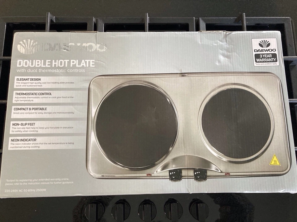 DAEWOO SDA1732 Double Electric Hot Plate - Silver - image 4 of 4