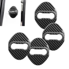 4x Carbon Fiber Print Stainless Door Striker Cover Fits Accord ADX Civic CR-V