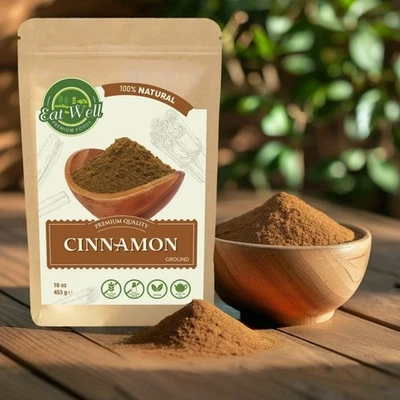 EAT-WELL Eat Well Premium Foods - Ceylon Cinnamon Ground Powder 16oz Reseable Bag,100% N