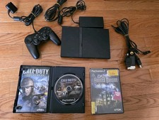 PlayStation 2 PS2 Slim Console SCPH-75001, Controller, Cords, Mem. Card, 2 Games