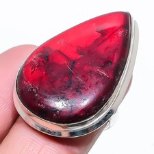 Red Labradorite Gemstone 925 Sterling Silver Gift Jewelry Ring Size 6.5 y080