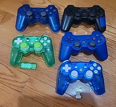 Lot of 5 Non-OEM PlayStation 3 Wireless PS3 Controllers - For Parts Only